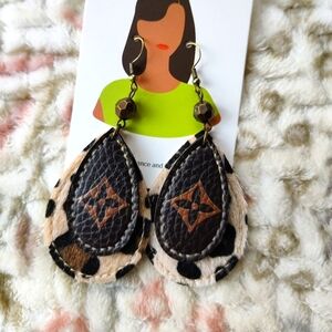 Vegan Leather Western Earrings